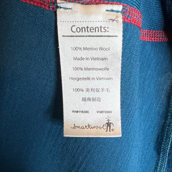 SMARTWOOL Merino Wool Tee Blue Performance Base Layer T-Shirt Men’s Large - Picture 8 of 8